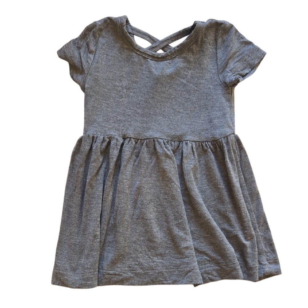 Kate Quinn Infant Girls Grey Bamboo Short Sleeve Dress 3-6 Months